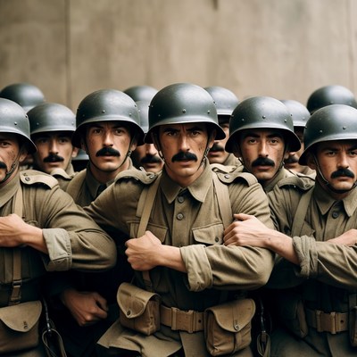 Soldiers lined up in formation