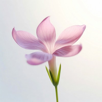 Delicate pink flower in soft light