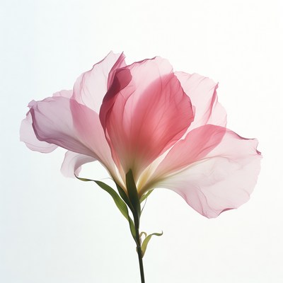 Flower with pink petals against light background