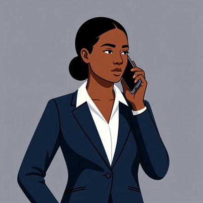 Businesswoman makes a phone call