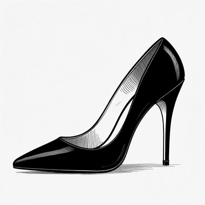 Classic black high heel shoe design