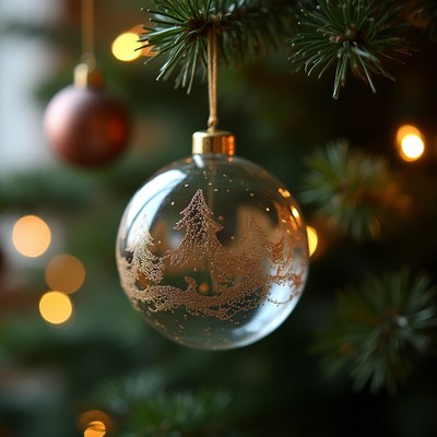 Decorative ornament hanging on christmas tree
