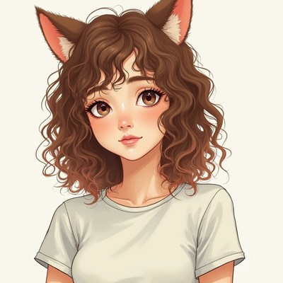 Young girl with cat ears