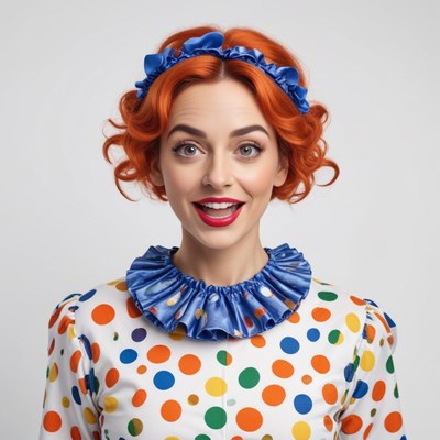 Clown costume party with bright colors