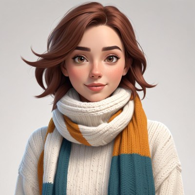 Young woman with scarf and sweater