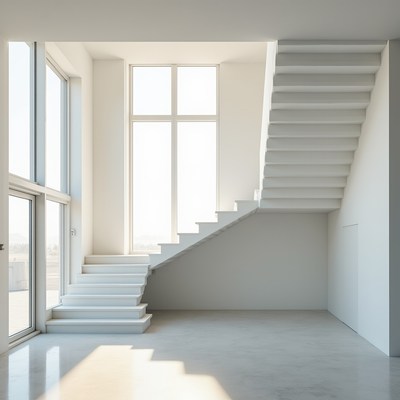 Bright modern stairs in open space
