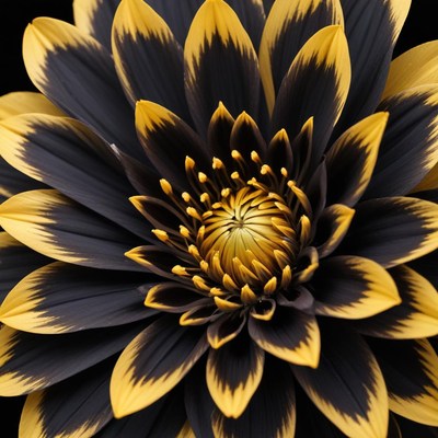 Black and yellow flower close-up view in daylight