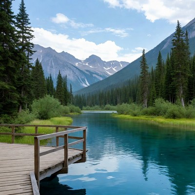 Scenic view of a mountain lake