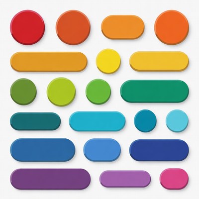Colorful circular and oval shapes display