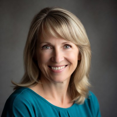 Smiling woman with light hair
