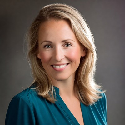 Woman with long blonde hair smiles