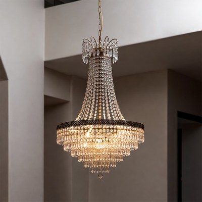 Elegant hanging light fixture in a modern room