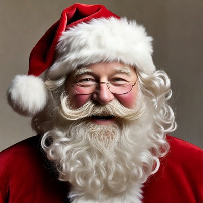 Happy santa claus with white beard