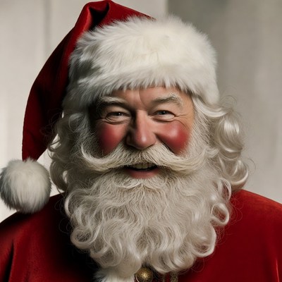 Santa claus in festive attire smiling