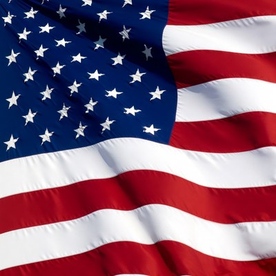 Flag of the united states waving in the wind