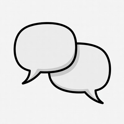 Two speech bubbles in plain design