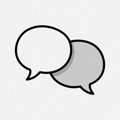Speech bubbles on a white background