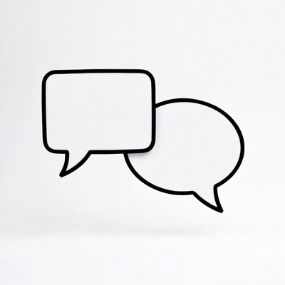 Two speech bubbles for communication