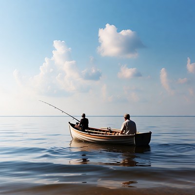 Fishing trip on calm water
