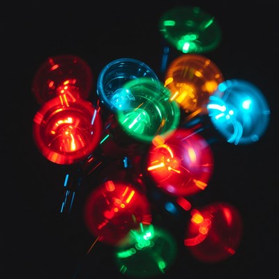 Colorful lights create a bright display