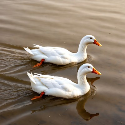 Ducks swimming in the water