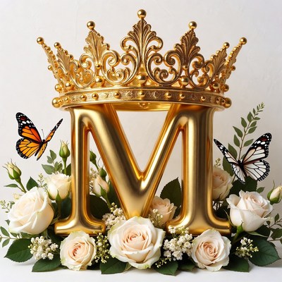 Golden crown and floral arrangement display