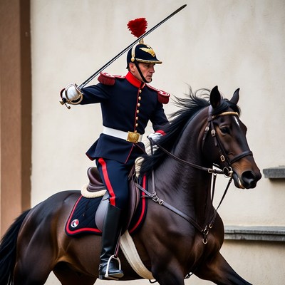 Mounted soldier in formal dress