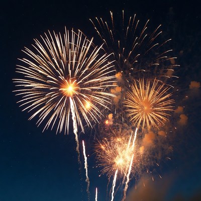 Fireworks light up the night sky