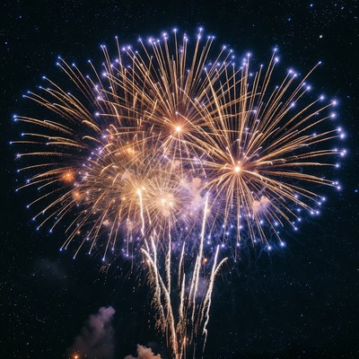 Fireworks display at night sky
