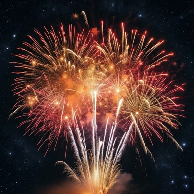 Fireworks display at night sky