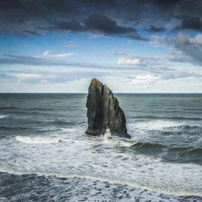 Rock formation in ocean waves