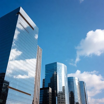 Reflections on modern city buildings