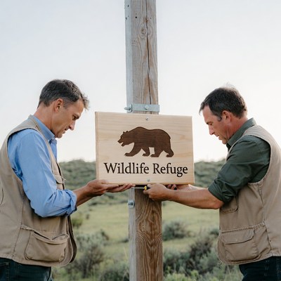 Installing a wildlife refuge sign