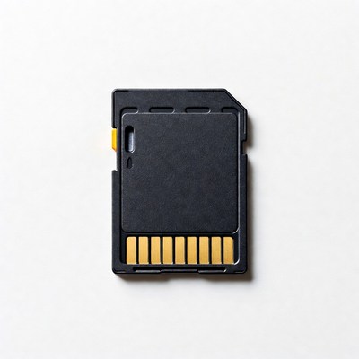 Storage card on white background