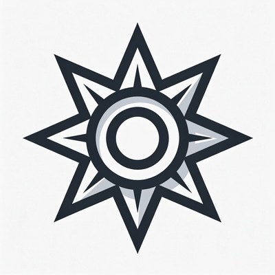 Sun symbol with star design