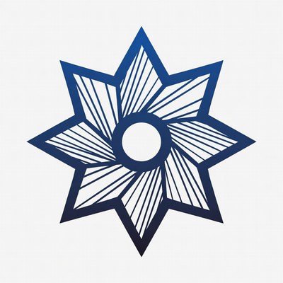 Star design with lines and circle