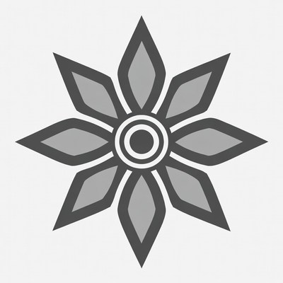 Flower design with pointed petals