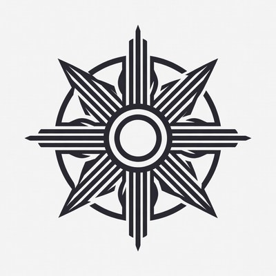 Geometric design with sharp lines and patterns