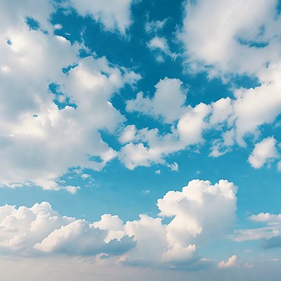 Bright clouds in a blue sky