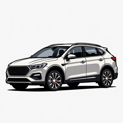 White suv parked on street