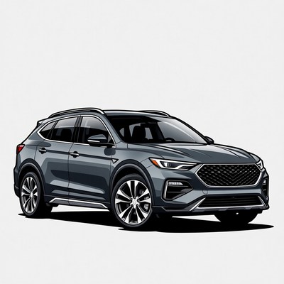 New suv parked in urban setting