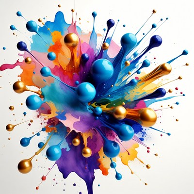 Colorful paint splash in studio