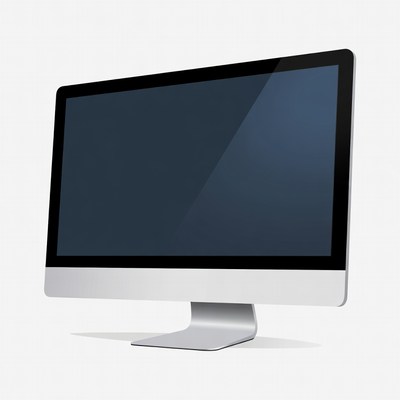 Computer display on a stand in a simple setting