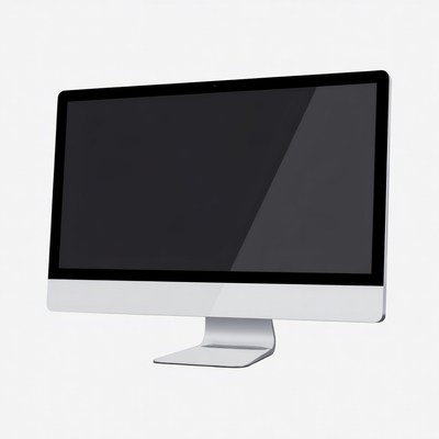 Computer on a plain background