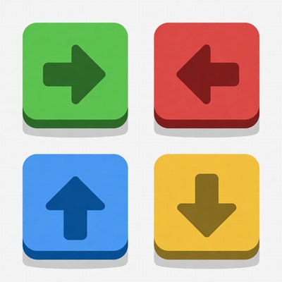 Colorful directional arrows in different colors