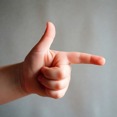 Hand gesture pointing right with fingers