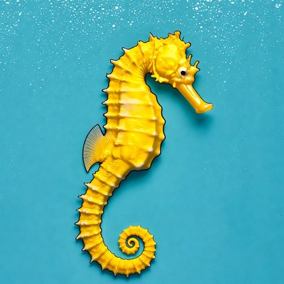 Seahorse swimming in clear water