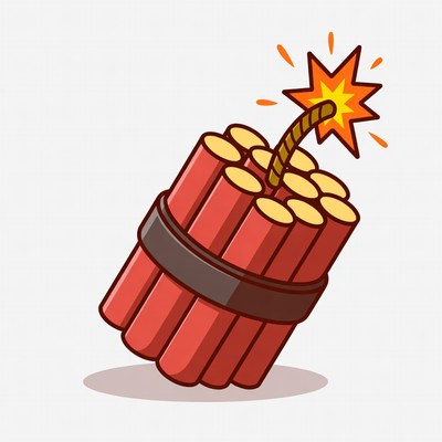Cartoon depiction of dynamite with fuse