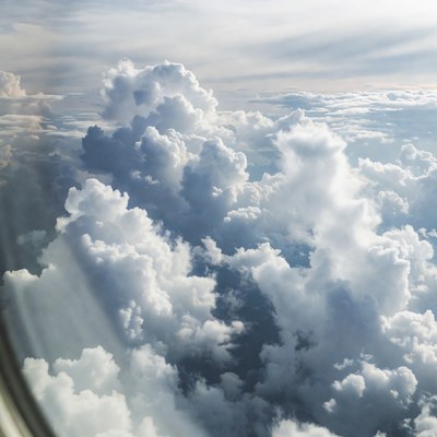 Clouds seen from airplane window