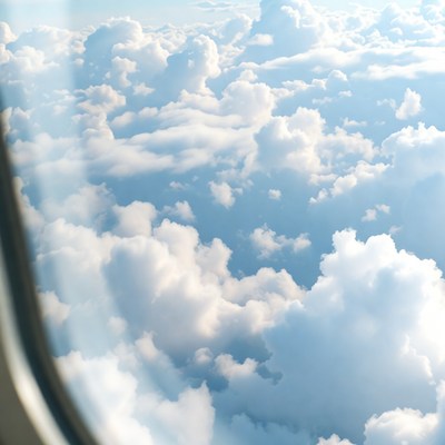 Clouds seen from airplane window